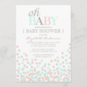 Oh Baby Confetti   Modern Baby Shower Invitation