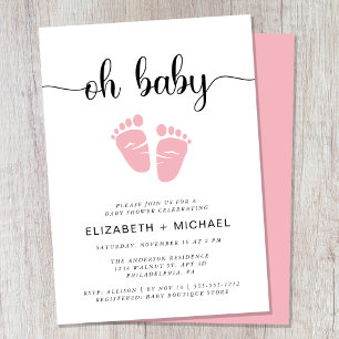 Oh Baby Couples Baby Girl Shower Invitation