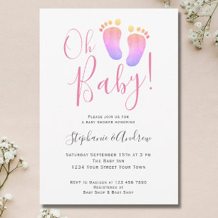 Oh Baby Couples Girl's Baby Shower Invitation
