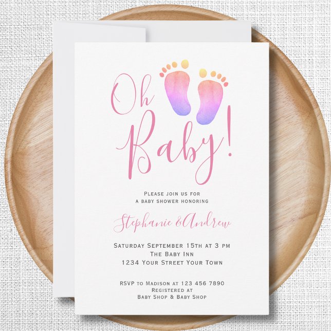 Oh Baby Couples Girl's Baby Shower Invitation (Creator Uploaded)