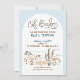Oh Baby Cowboy Desert Baby Shower Invitation