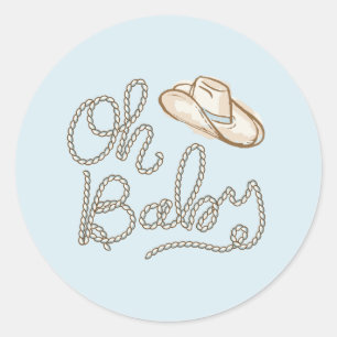 Oh Baby Cowboy Desert Baby Shower Sticker
