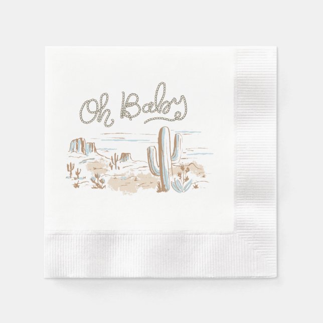 Oh Baby Cowboy Desert Napkin (Front)