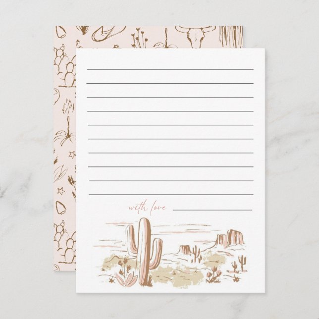 Oh Baby Cowgirl Baby Shower Advice  Card (Front/Back)