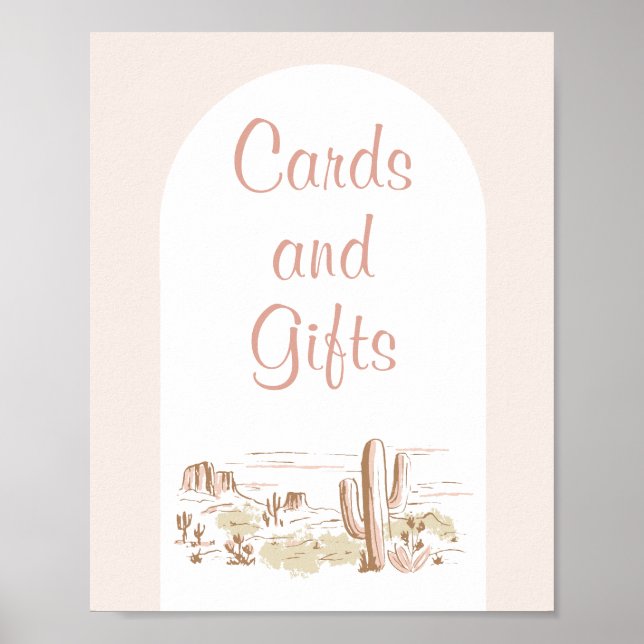 Oh Baby Cowgirl Baby Shower Cards & Gifts Sign (Front)