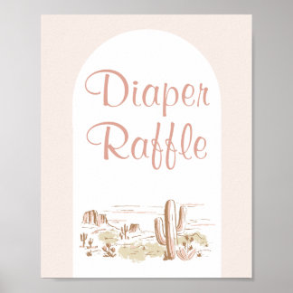 Oh Baby Cowgirl Baby Shower Diaper Raffle Sign