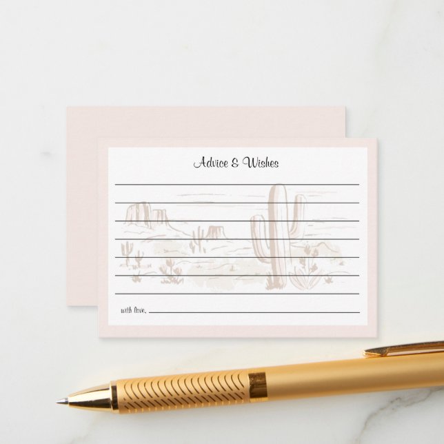 Oh Baby Cowgirl Shower Advice and Wishes Enclosure Card (Front/Back In Situ)