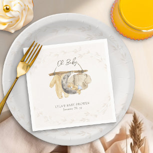 Oh Baby Cute Baby Clothes Neutral Baby Shower Napkin