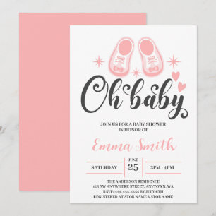 Oh Baby Cute Baby Shoes Baby Shower Invitation