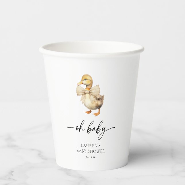 Oh Baby Cute Duck Baby Shower Paper Cups (Front)