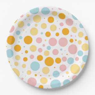 Oh Baby Cute Fun Polka Dots Baby Shower Paper Plate