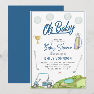 Oh Baby! Cute Golf Baby Shower Party Invitation