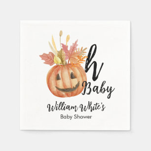 Oh Baby! Cute Pumpkin Halloween Fall Baby Shower  Napkin