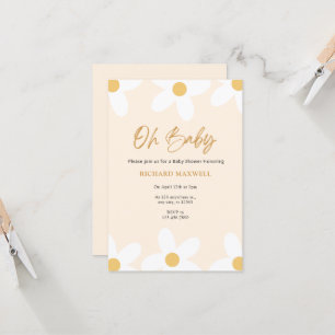 Oh Baby Daisy Baby Shower Invitation 