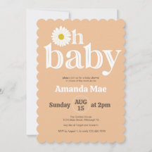Oh Baby, Daisy Baby Shower Invitation