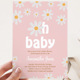 Oh Baby Daisy Baby Shower Invitation
