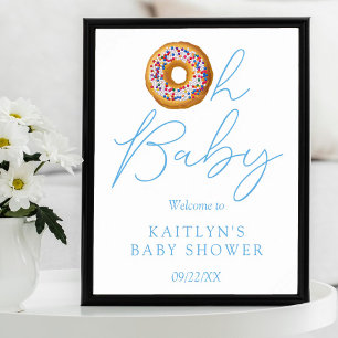 Oh Baby Donut Sprinkle Boys Baby Shower Welcome Poster