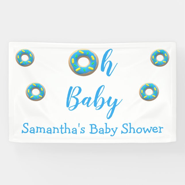 Oh Baby Doughnut Baby Shower Banner (Horizontal)