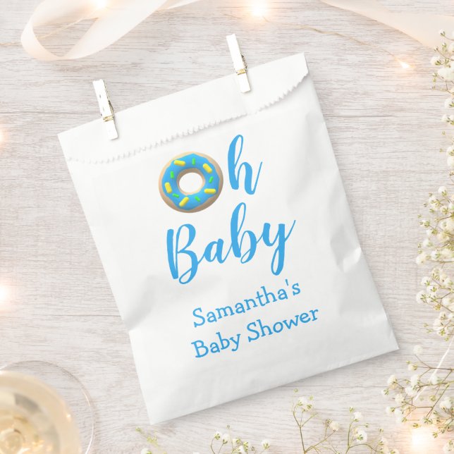 Oh Baby Doughnut Baby Shower Favour Bags (Clipped)