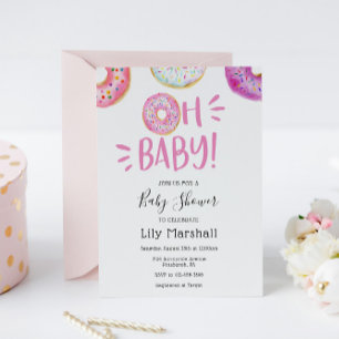 Oh Baby Doughnut Baby Shower Invitation