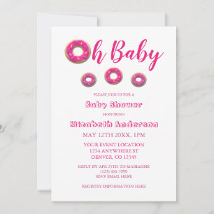 Oh Baby Doughnut Baby Shower Invitation