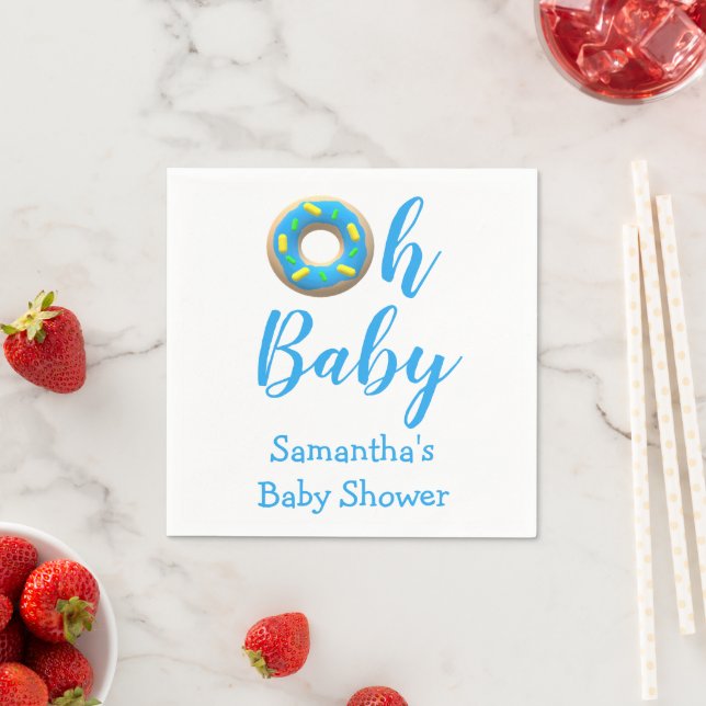 Oh Baby Doughnut Baby Shower Napkin (Insitu)