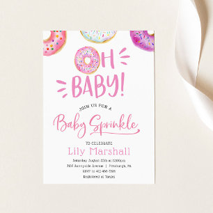 Oh Baby Doughnut Baby Sprinkle Invitation