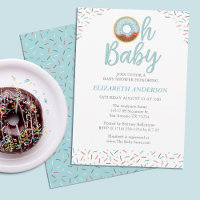 Oh Baby Doughnut Sprinkle Baby Boy Shower Invitati
