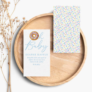Oh Baby Doughnut Sprinkle Baby Shower Diaper Raffl Enclosure Card