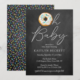 Oh Baby Doughnut Sprinkle Baby Shower Invitation