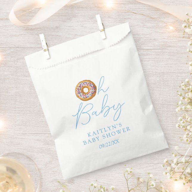 Oh Baby Doughnut Sprinkle Boys Baby Shower Favour Bags (Clipped)