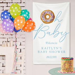 Oh Baby Doughnut Sprinkle Boys Baby Shower Welcome Banner
