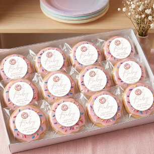 Oh Baby Doughnut Sprinkle Girls Baby Shower Classic Round Sticker