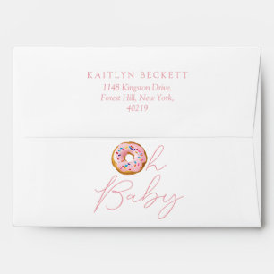 Oh Baby Doughnut Sprinkle Girls Baby Shower Envelope