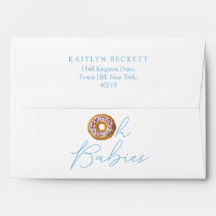 Oh Baby Doughnut Sprinkle Twin Boys Baby Shower Envelope