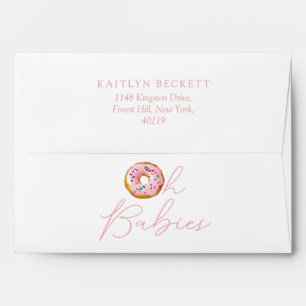Oh Baby Doughnut Sprinkle Twin Girls Baby Shower Envelope