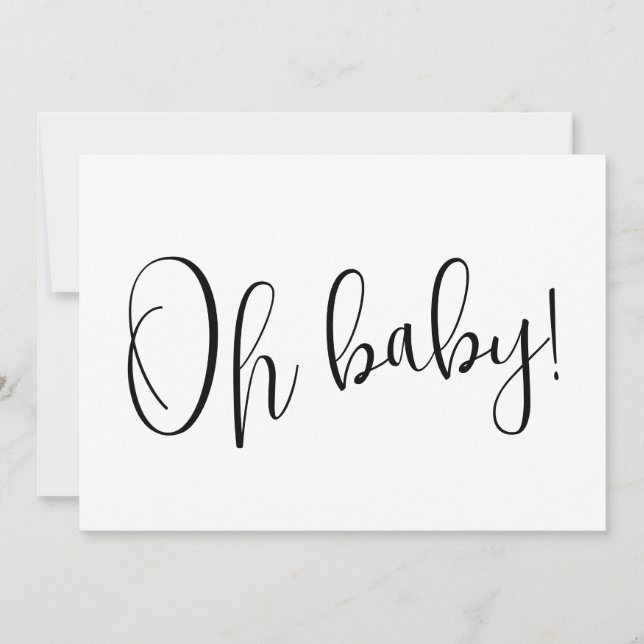 Oh Baby Dusty Blue Modern Pregnancy Announcement (Front)