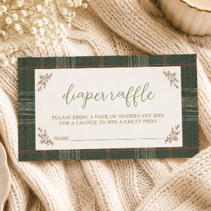Oh Baby Elegant Autumn Baby Shower Diaper Raffle Card