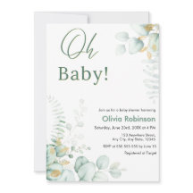 Oh Baby Eucalyptus Greenery Gold Baby Shower