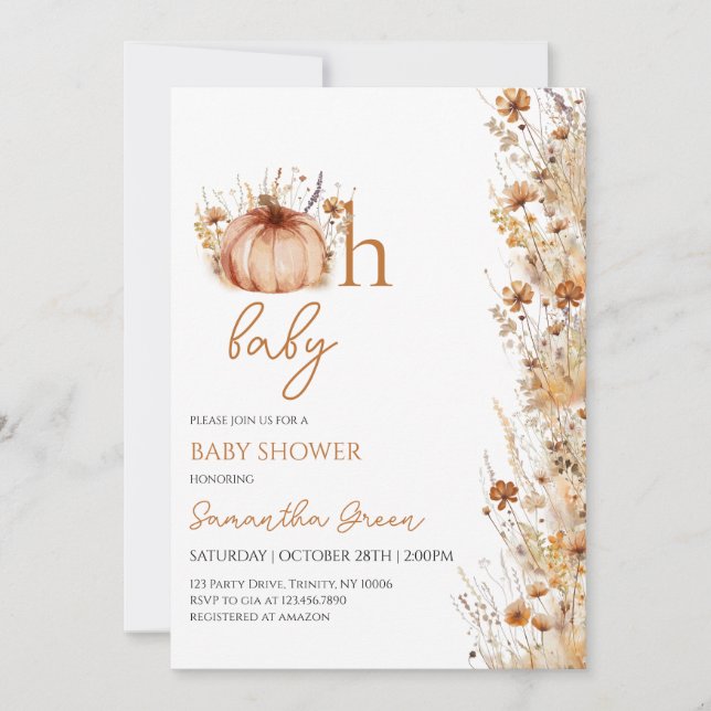 Oh Baby Fall Baby Shower Invitation (Front)