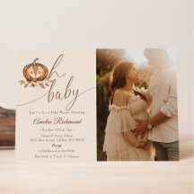 Oh Baby ! Fall Pumpkin Autumn Baby Shower Photo
