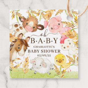 Oh Baby Farm Animals Baby Shower Favour  Favour Ta Favour Tags