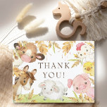 Oh Baby Farm Animals Baby Shower Thank You  Postcard<br><div class="desc">Adorable Oh Baby Farm Animals design featuring the sweetest cow,  horse,  pig,  chicken,  baby chick & sheep. Visit our shop to view our entire collection in this design.</div>