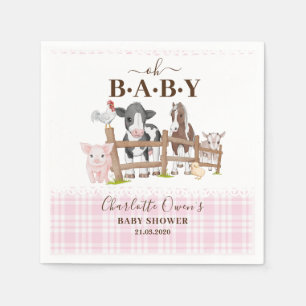 Oh Baby Farm Animals Barnyard Baby Shower Napkin