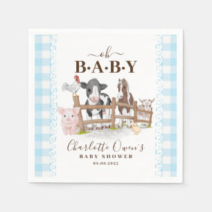 Oh Baby Farm Animals Barnyard Baby Shower Napkins