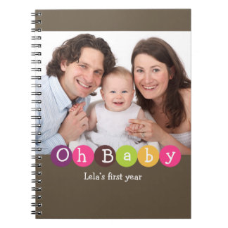 Oh Baby first year family grey colour dot journal