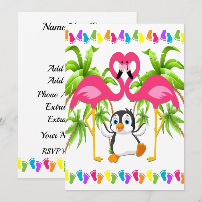 Oh Baby Flamingo Shower / Adoption Invitation (Front/Back)