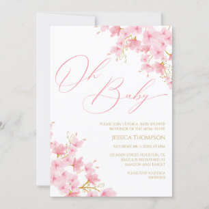 Oh Baby Floral Baby Shower Cherry Blossom Invitation