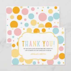 Oh Baby Fun Polka Dots Baby Shower Thank You Invitation