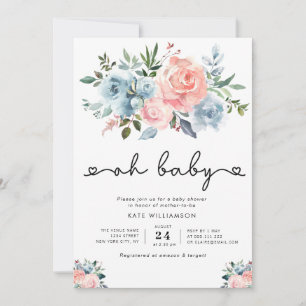 OH BABY gender neutral baby shower Invitation